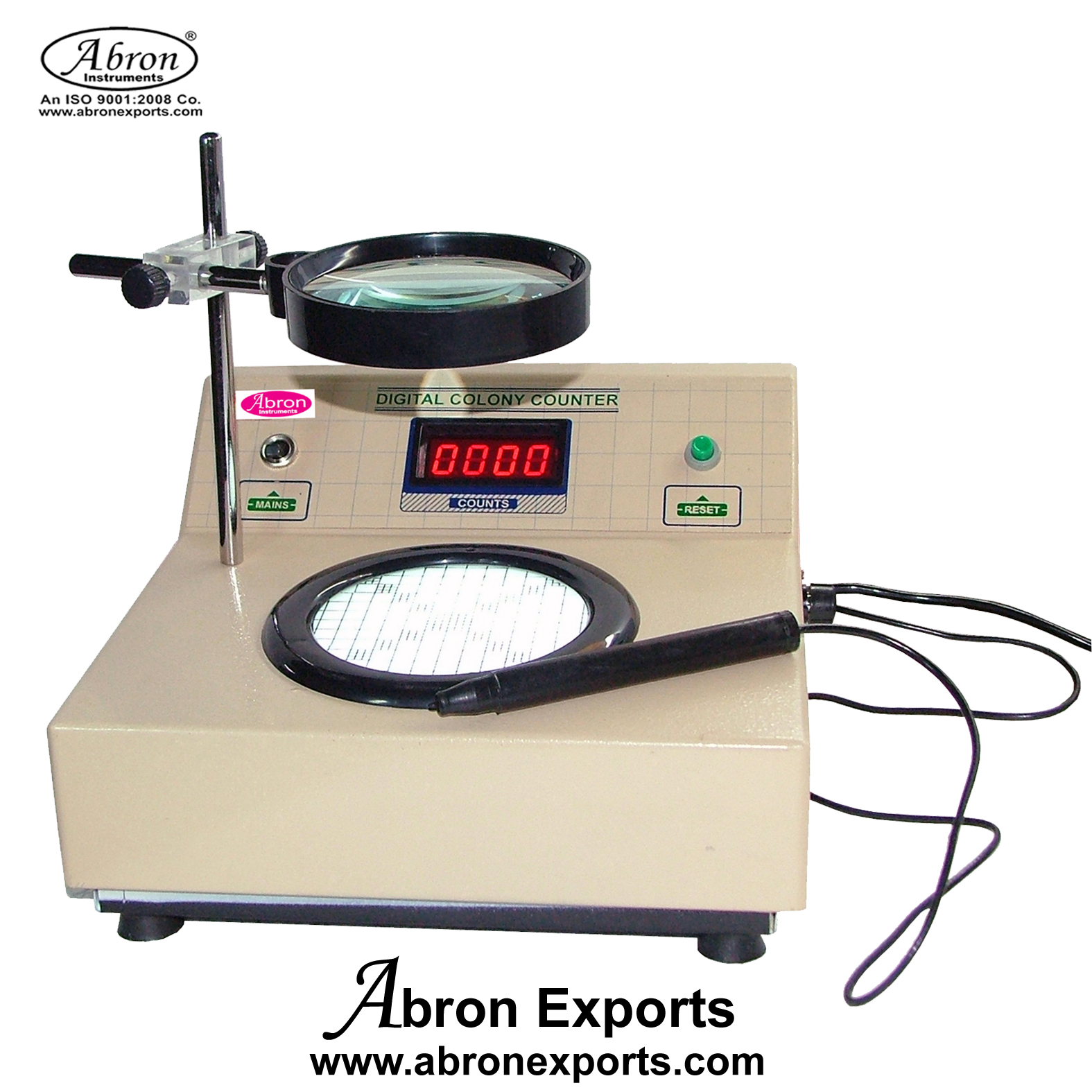 Colony Counter Digital with magnifier pen main operated table Abron AC-302-D4